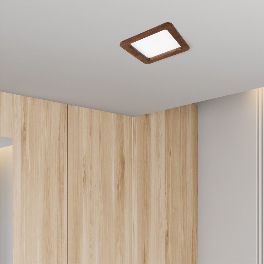 LED Vgradna svetilka WOODY SPOT LED/17W/230V 3000K češnja 18,5x18,5 cm