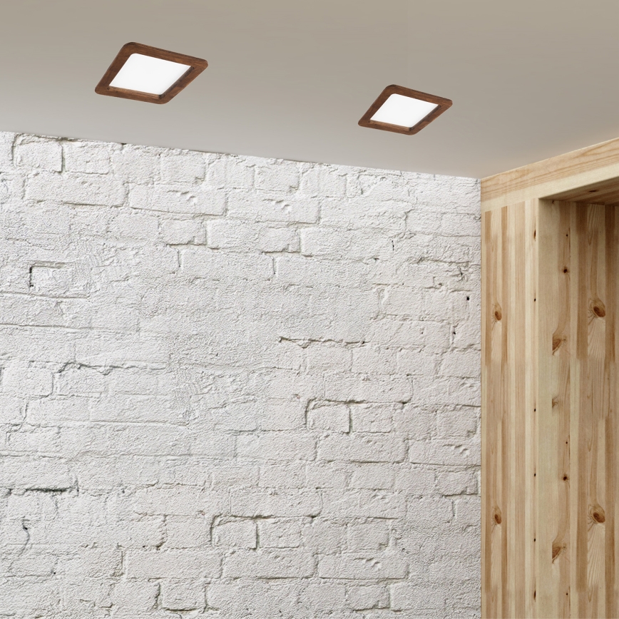 LED Vgradna svetilka WOODY SPOT LED/17W/230V 3000K češnja 18,5x18,5 cm