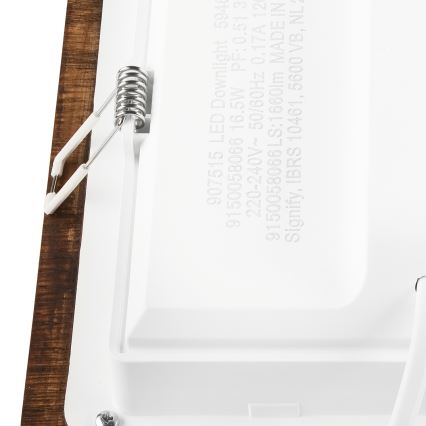 LED Vgradna svetilka WOODY SPOT LED/17W/230V 3000K češnja 18,5x18,5 cm