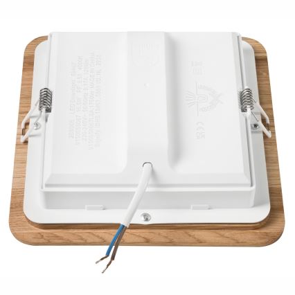 LED Vgradna svetilka WOODY SPOT LED/17W/230V 3000K hrast 18,5x18,5 cm