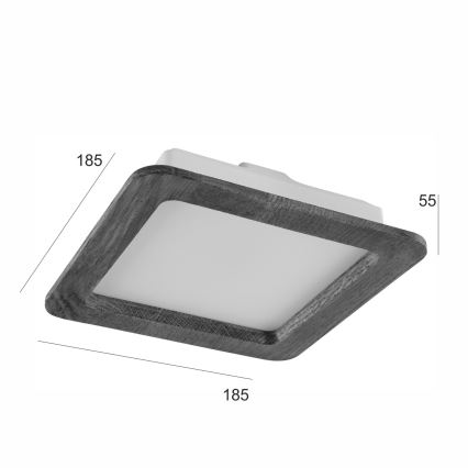 LED Vgradna svetilka WOODY SPOT LED/17W/230V 3000K hrast 18,5x18,5 cm
