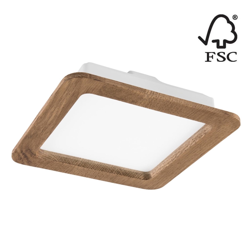 LED Vgradna svetilka WOODY SPOT LED/17W/230V 3000K oreh 18,5x18,5 cm