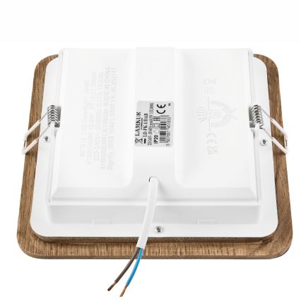 LED Vgradna svetilka WOODY SPOT LED/17W/230V 3000K oreh 18,5x18,5 cm