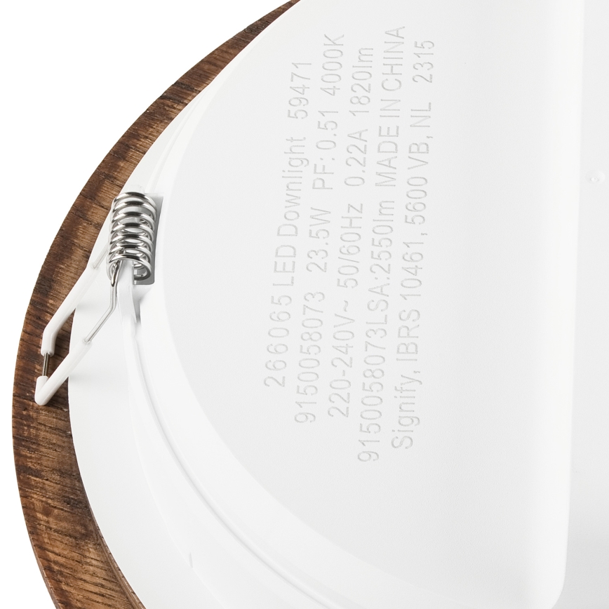 LED Vgradna svetilka WOODY SPOT LED/23,5W/230V 4000K češnja ø 23,5 cm