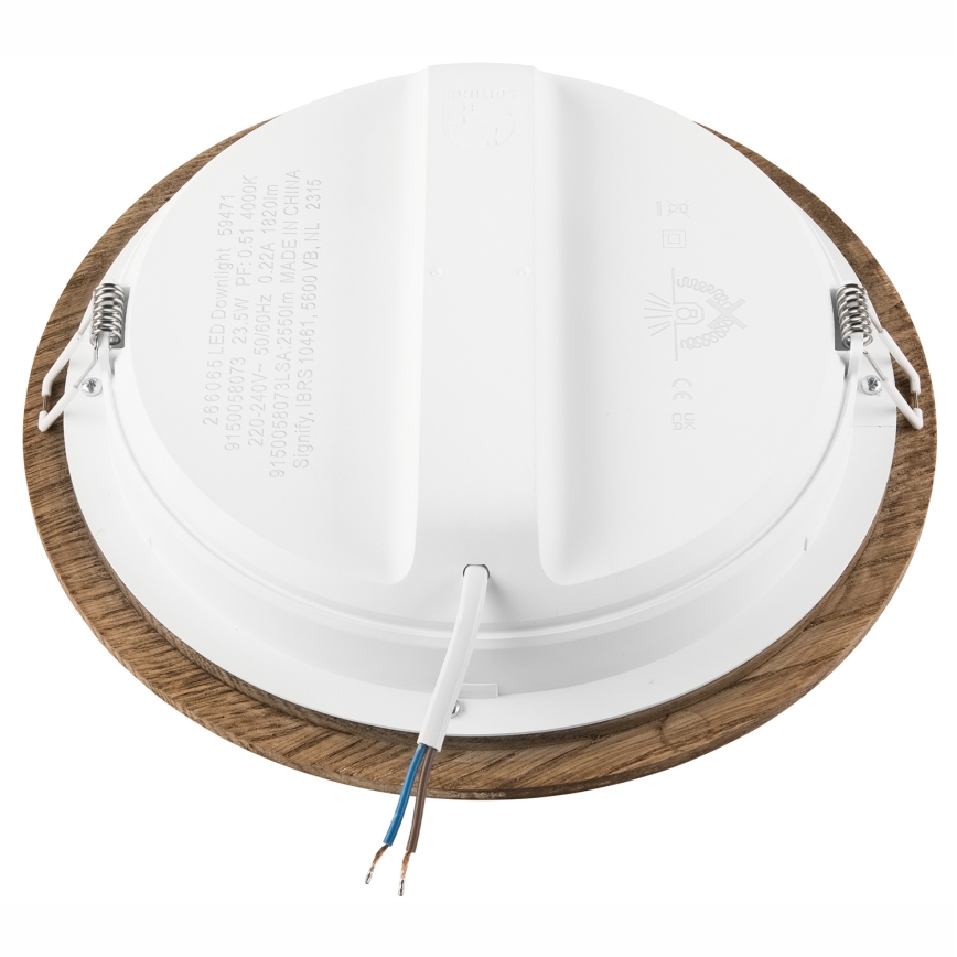 LED Vgradna svetilka WOODY SPOT LED/23,5W/230V 4000K oreh ø 23,5 cm