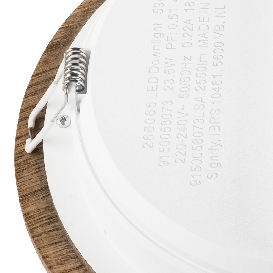 LED Vgradna svetilka WOODY SPOT LED/23,5W/230V 4000K oreh ø 23,5 cm