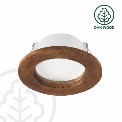 LED Vgradna svetilka WOODY SPOT LED/5,5W/230V 4000K češnja ø 10 cm