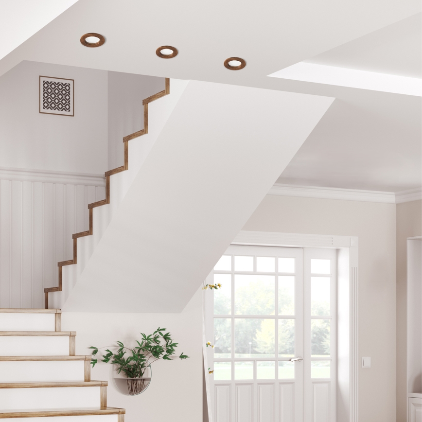 LED Vgradna svetilka WOODY SPOT LED/5,5W/230V 4000K češnja ø 10 cm