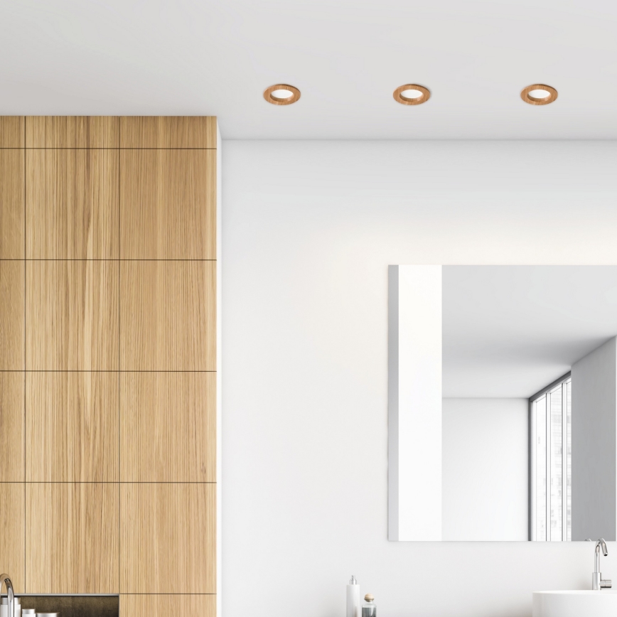 LED Vgradna svetilka WOODY SPOT LED/5,5W/230V 4000K hrast ø 10 cm