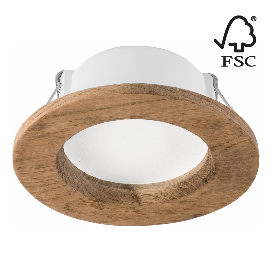 LED Vgradna svetilka WOODY SPOT LED/5,5W/230V 4000K oreh ø 10 cm