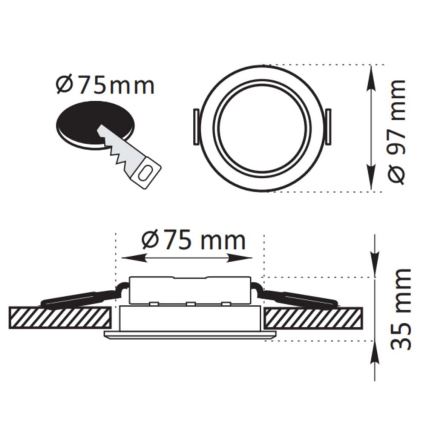 LED Vgradna svetilka ZOE LED/4,8W/230V bela