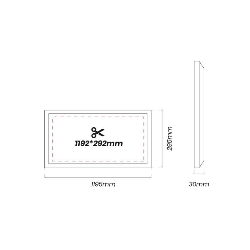 LED Vgradni panel LED/40W/230V 4000K 120x30 cm