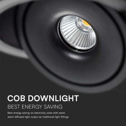 LED Vgradni reflektor LED/12W/230V 3000/4000/6400K pr. 12 cm črna