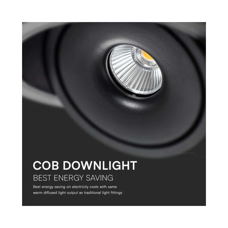 LED Vgradni reflektor LED/12W/230V 3000/4000/6400K pr. 12 cm črna
