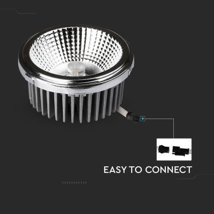 LED Vgradni reflektor LED/20W/230V 4000K 40°/20° pr. 11 cm sijajni krom