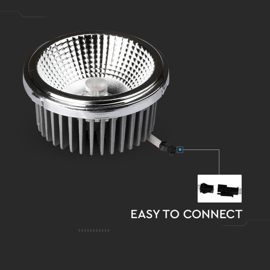 LED Vgradni reflektor LED/20W/230V 4000K 40°/20° pr. 11 cm sijajni krom