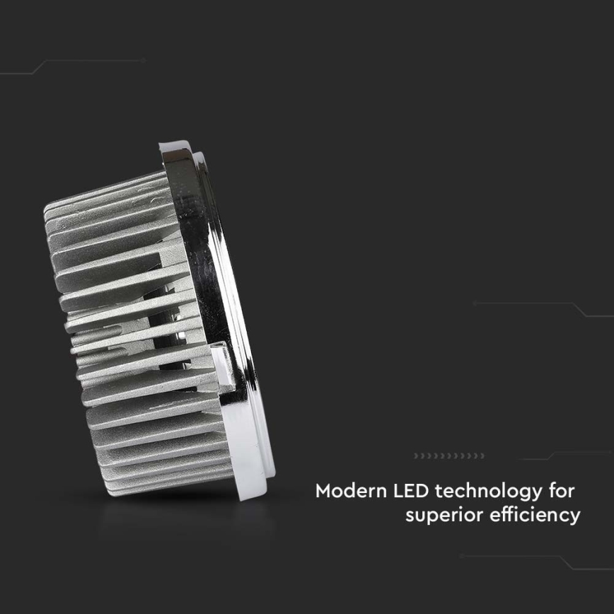 LED Vgradni reflektor LED/20W/230V 4000K 40°/20° pr. 11 cm sijajni krom