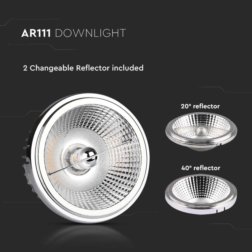 LED Vgradni reflektor LED/20W/230V 4000K 40°/20° pr. 11 cm sijajni krom
