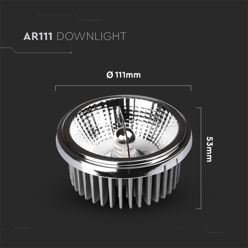 LED Vgradni reflektor LED/20W/230V 6400K 40°/20° pr. 11 cm sijajni krom