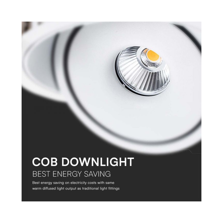 LED Vgradni reflektor LED/28W/230V 3000/4000/6400K pr. 20 cm bela