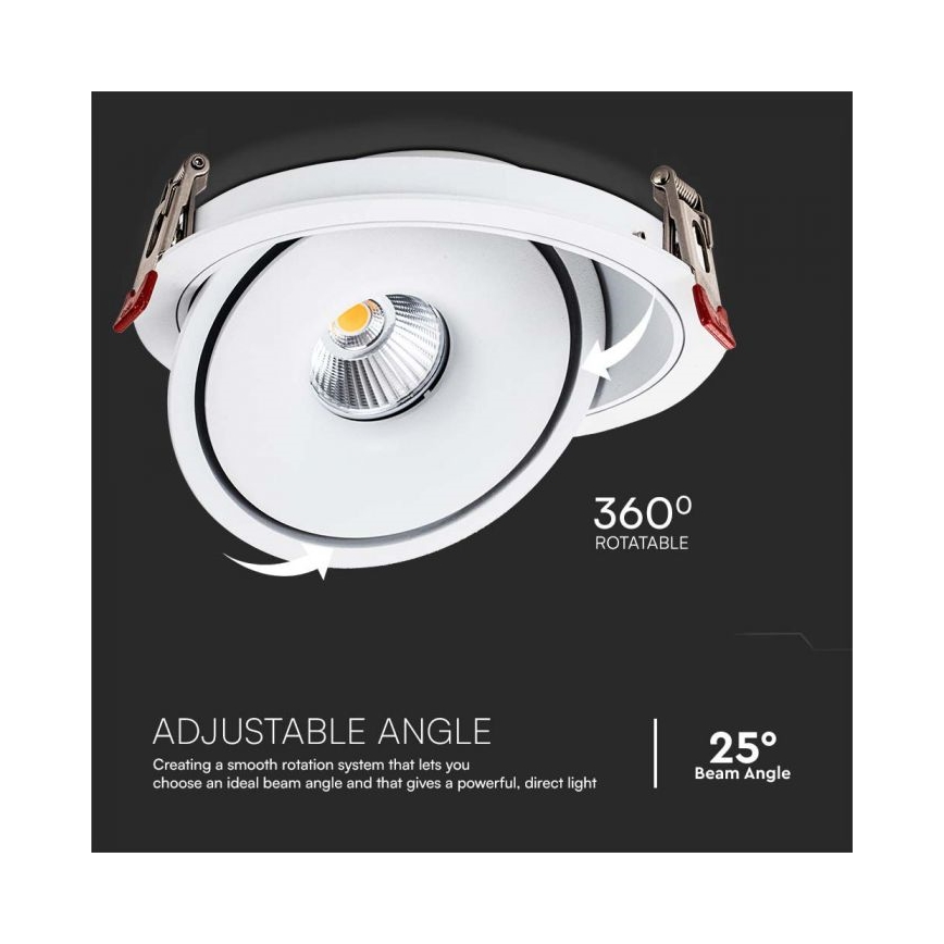 LED Vgradni reflektor LED/28W/230V 3000/4000/6400K pr. 20 cm bela