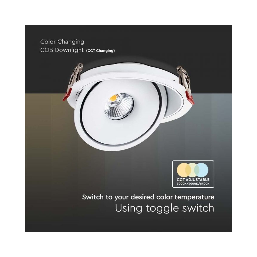 LED Vgradni reflektor LED/28W/230V 3000/4000/6400K pr. 20 cm bela