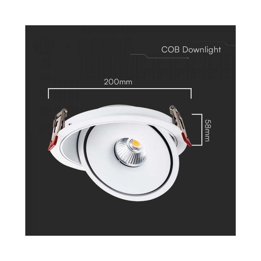 LED Vgradni reflektor LED/28W/230V 3000/4000/6400K pr. 20 cm bela