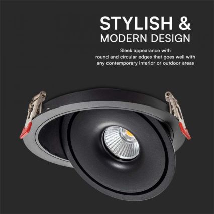 LED Vgradni reflektor LED/28W/230V 3000/4000/6400K pr. 20 cm črna
