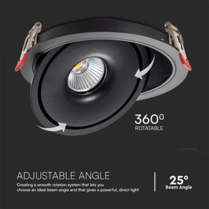 LED Vgradni reflektor LED/28W/230V 3000/4000/6400K pr. 20 cm črna
