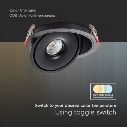 LED Vgradni reflektor LED/28W/230V 3000/4000/6400K pr. 20 cm črna