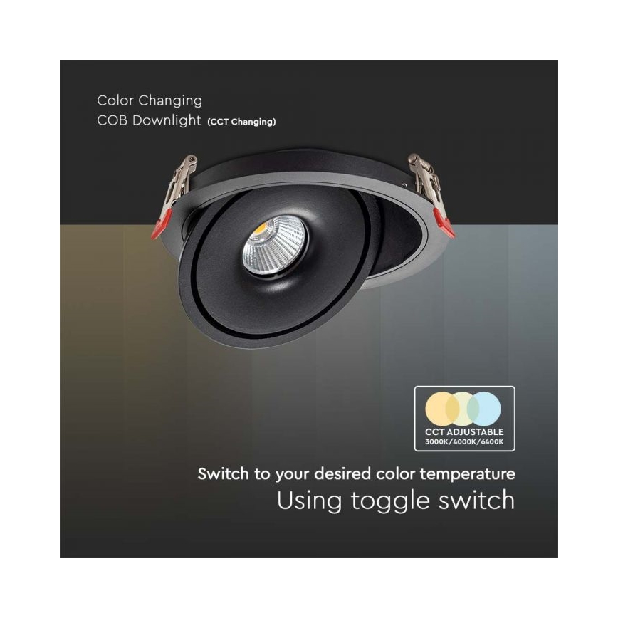 LED Vgradni reflektor LED/28W/230V 3000/4000/6400K pr. 20 cm črna