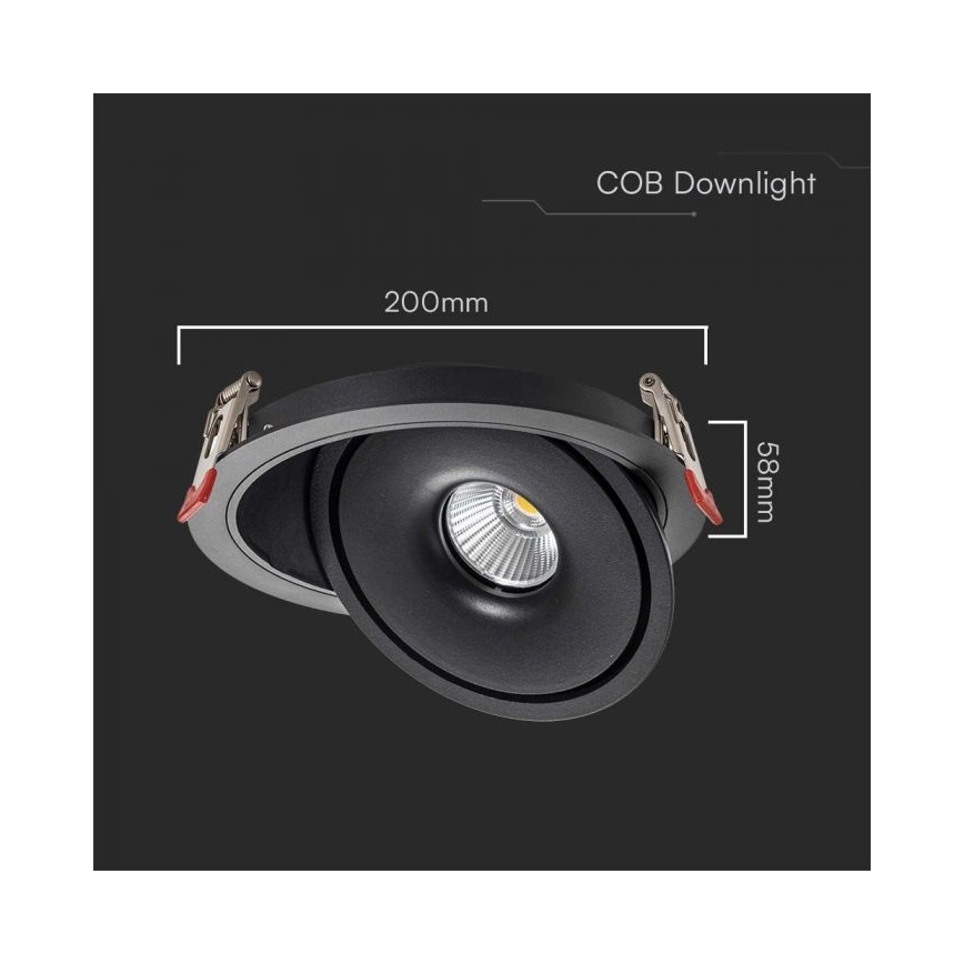 LED Vgradni reflektor LED/28W/230V 3000/4000/6400K pr. 20 cm črna