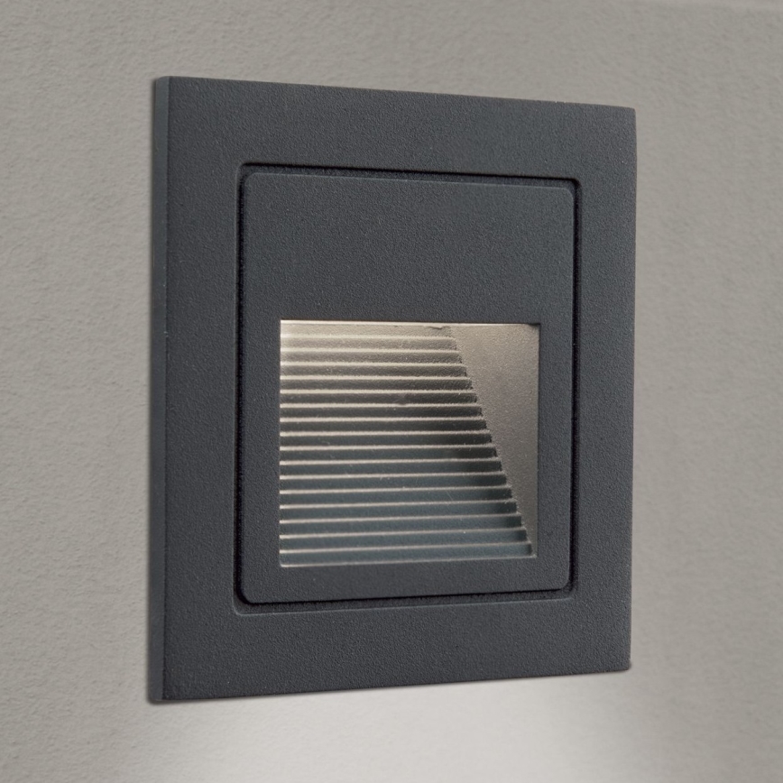 LED Vgrajena svetilka LORO LED/2W/230V IP65 antracit