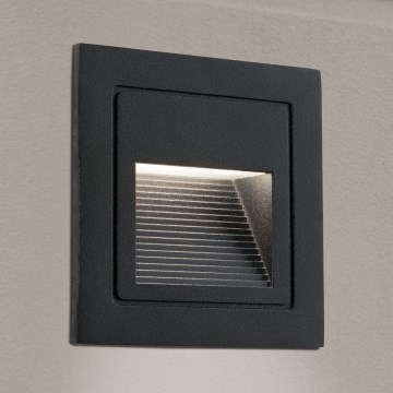 LED Vgrajena svetilka LORO LED/2W/230V IP65 črna