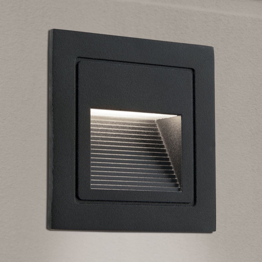 LED Vgrajena svetilka LORO LED/2W/230V IP65 črna