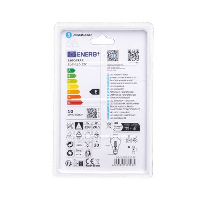 LED VINTAGE žarnica A60 E27/10W/230V 2200K - Aigostar