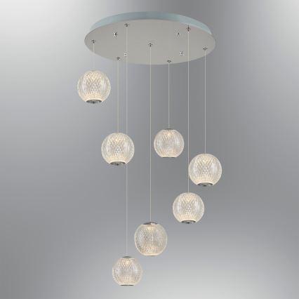LED viseča svetilka CREMONA 7xLED/5W/230V 3000K mat krom