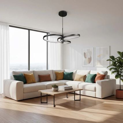 LED viseča svetilka na kablu RIBBON LED/25W/230V 4000K črna