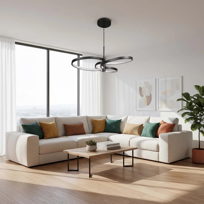 LED viseča svetilka na kablu RIBBON LED/25W/230V 4000K črna