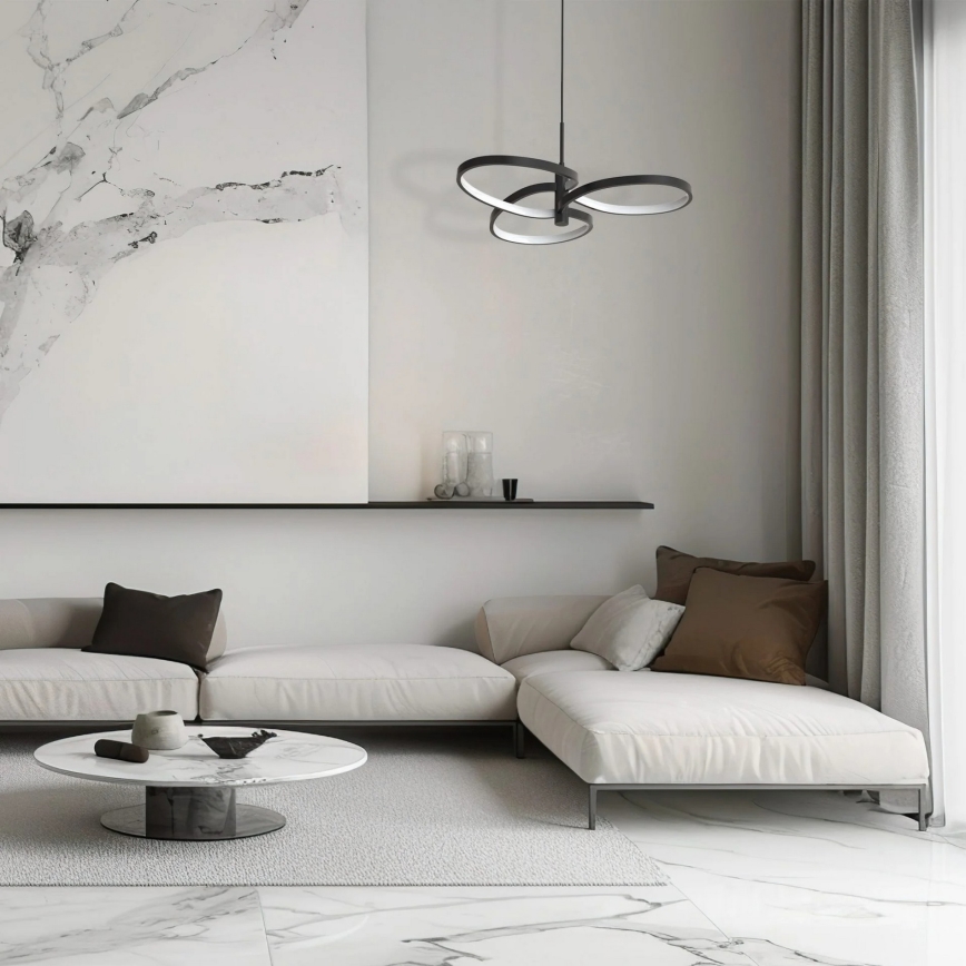 LED viseča svetilka na kablu RIBBON LED/25W/230V 4000K črna