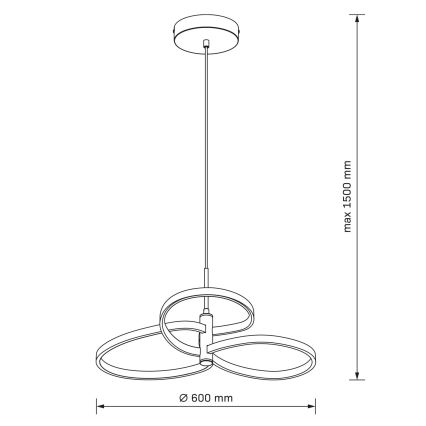 LED viseča svetilka na kablu RIBBON LED/25W/230V 4000K črna