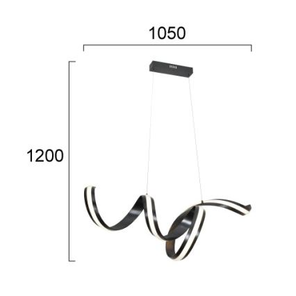 LED viseči lestenec AREZIA LED/42W/230V črna