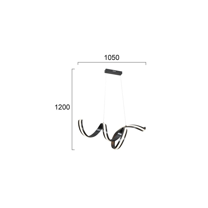 LED viseči lestenec AREZIA LED/42W/230V črna