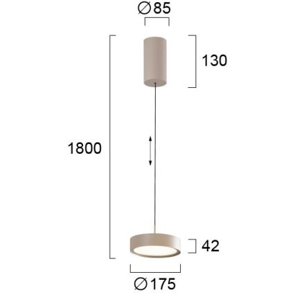 LED viseči lestenec DENVER LED/21W/230V bež