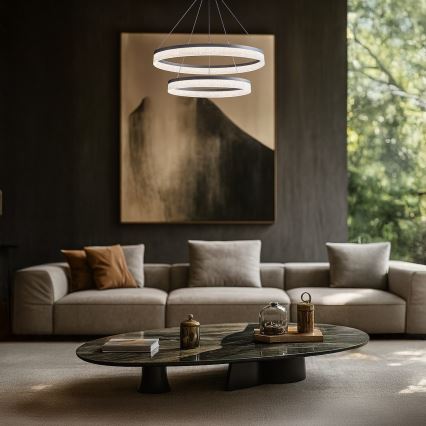 LED viseči lestenec GALA LED/54W/230V, premer 60 cm, srebrn