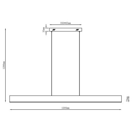 LED viseči lestenec na kablu BERNADETTA LED/20W/230V 4000K črna