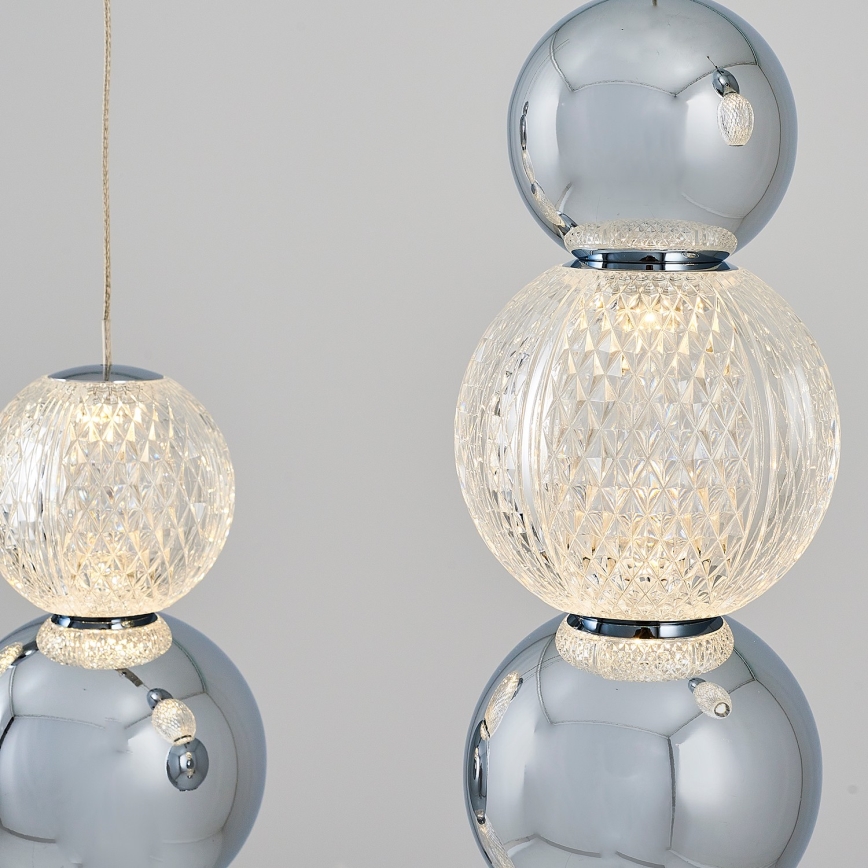 LED viseči lestenec na kablu CREMONA, 27 W, 230 V, 3000 K, matni krom