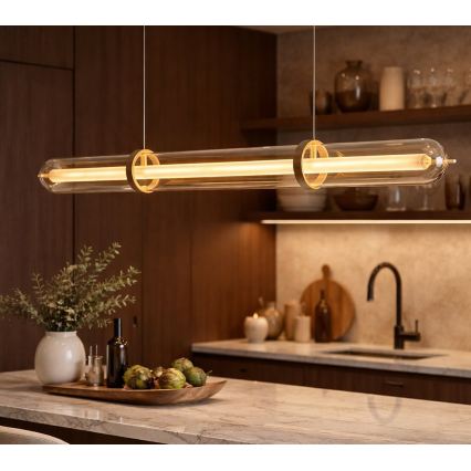 LED viseči lestenec na kablu ELIANA LED/34W/230V, zlate barve