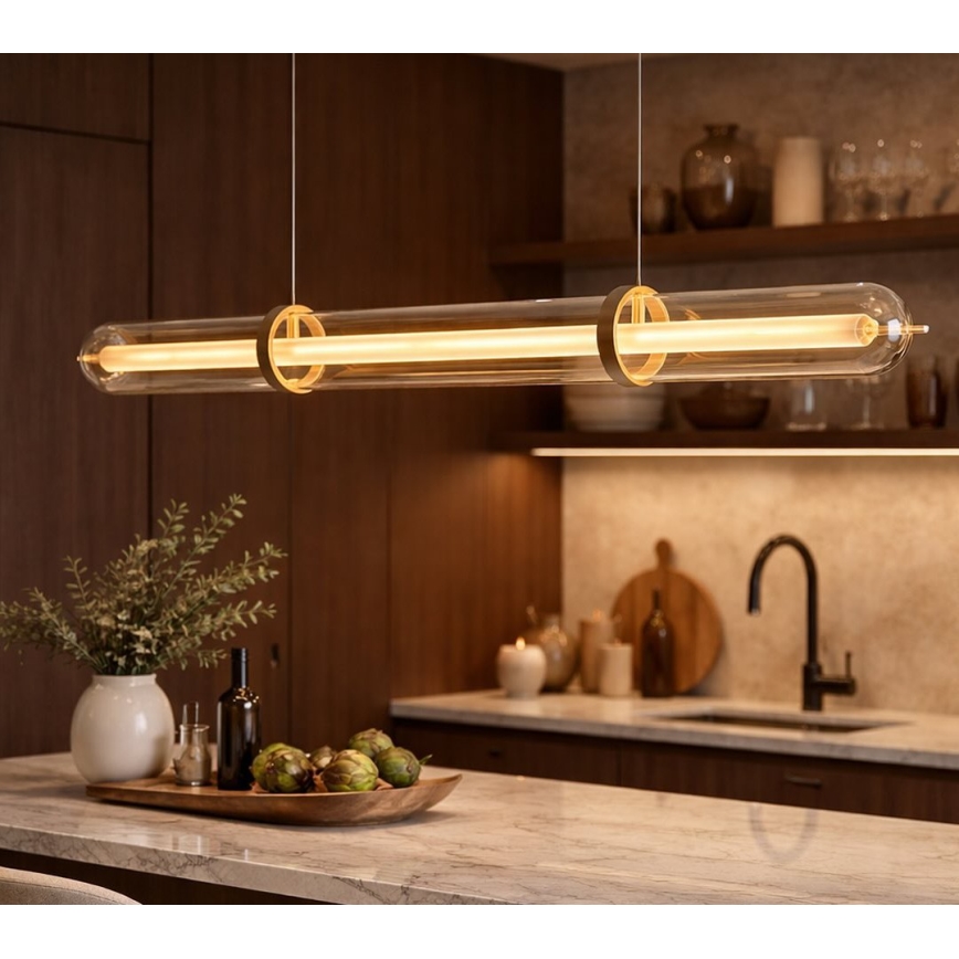 LED viseči lestenec na kablu ELIANA LED/34W/230V, zlate barve