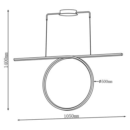 LED viseči lestenec na kablu ODETTA LED/42W/230V 4000K črna